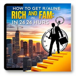 An impactful eBook cover for 'How to Get Rich and Famous in 24 Hours'