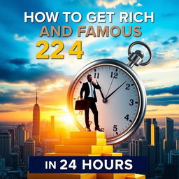 An impactful eBook cover for 'How to Get Rich and Famous in 24 Hours'