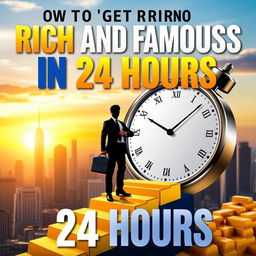 An impactful eBook cover for 'How to Get Rich and Famous in 24 Hours'