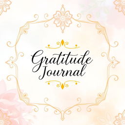 A beautiful cover for an ebook and gratitude journal, featuring an elegant design with soothing, harmonious colors