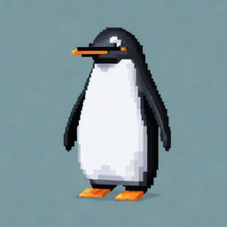 A Penguin designed in pixel art style.