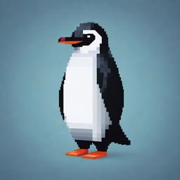 A Penguin designed in pixel art style.