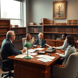 A peaceful yet dynamic scene depicting a family law office