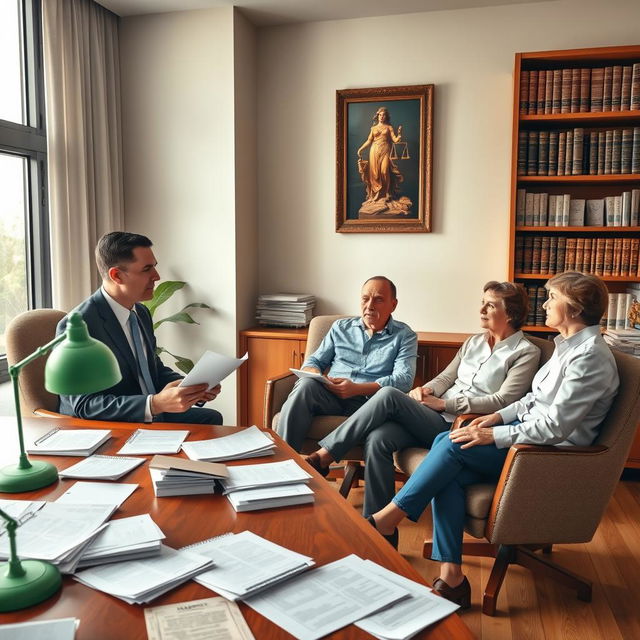 A peaceful yet dynamic scene depicting a family law office