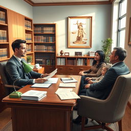 A peaceful yet dynamic scene depicting a family law office