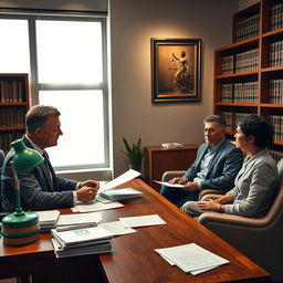 A peaceful yet dynamic scene depicting a family law office