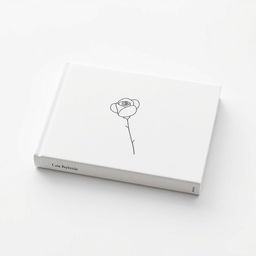 A minimalist book cover in shades of white and soft gray, featuring a delicate line art stroke forming a stylized rose at the center