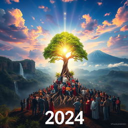 A powerful and hopeful image representing spiritual resilience in Venezuela for the year 2024