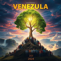 A powerful and hopeful image representing spiritual resilience in Venezuela for the year 2024