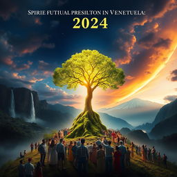 A powerful and hopeful image representing spiritual resilience in Venezuela for the year 2024