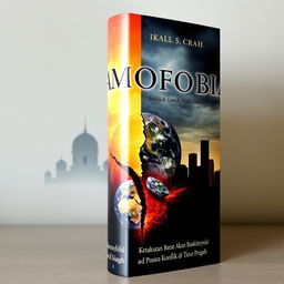 The book cover features a dramatic juxtaposition: on one side, a stylized depiction of traditional Islamic architecture such as a mosque silhouette at sunset, symbolizing the rise of Islam