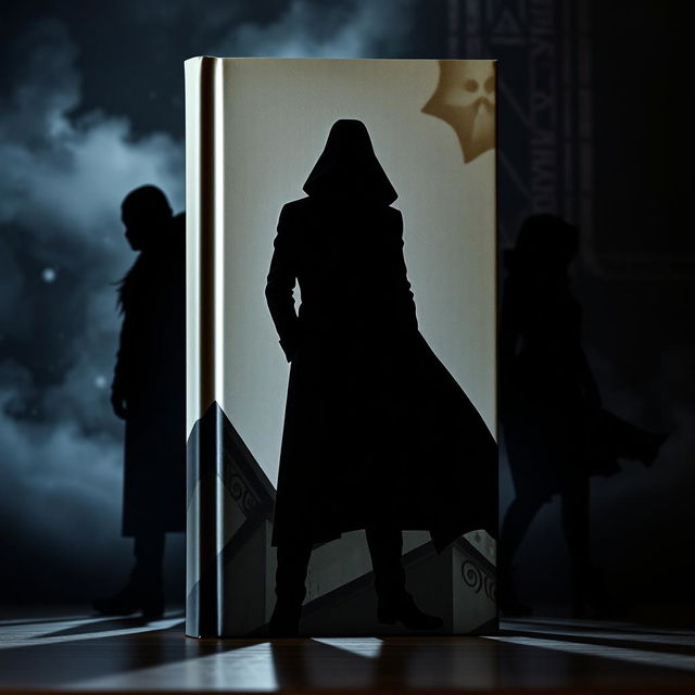 A captivating book cover showcasing three mysterious silhouettes of characters side by side