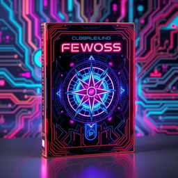 A futuristic and colorful book cover featuring an intricate compass design at its center