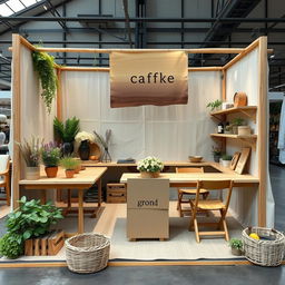 An artisanal fair stand design with an entirely organic and natural feel, without any barriers