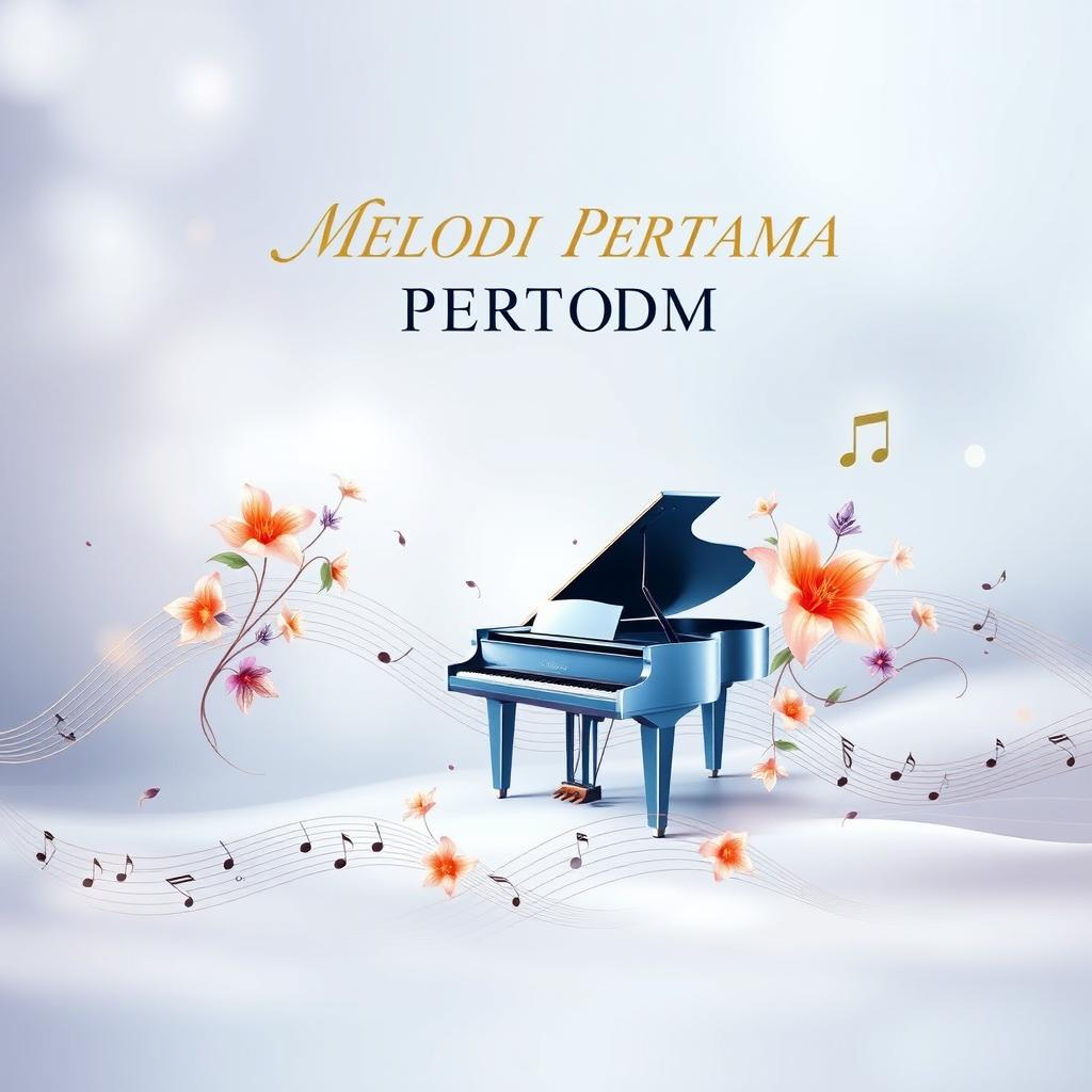 A captivating book cover design titled "MELODI PERTAMA"