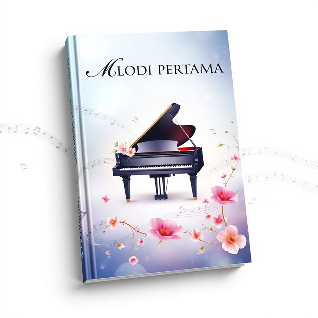 A captivating book cover design titled "MELODI PERTAMA"