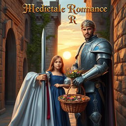 A medieval fantasy romance book cover featuring a noble prince and a peasant girl