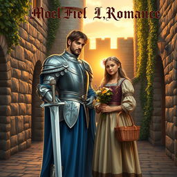 A medieval fantasy romance book cover featuring a noble prince and a peasant girl