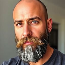 A Spanish man with a well-groomed beard, edited onto the body of the man in the provided photo, blending seamlessly to create a natural and realistic appearance