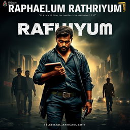 A thrilling movie poster for 'Raphaelum Rathriyum' featuring Malayalam actor Shine Nigam as Raphael