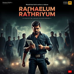 A thrilling movie poster for 'Raphaelum Rathriyum' featuring Malayalam actor Shine Nigam as Raphael