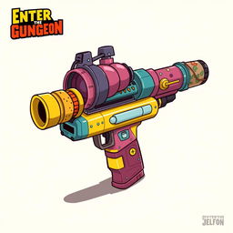 A detailed illustration of the Grenade Launcher from the game 'Enter the Gungeon