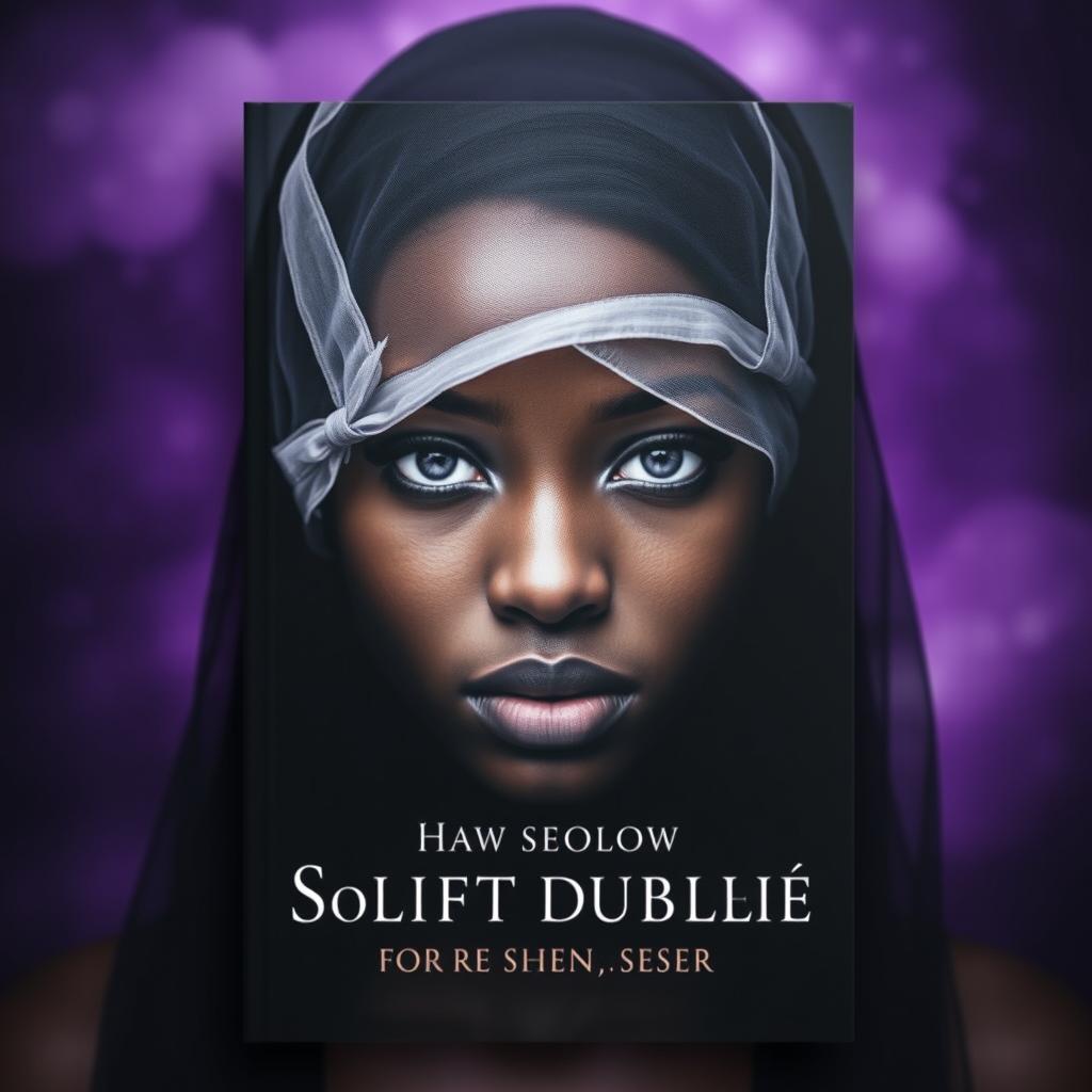 A captivating book cover featuring a black young adult woman with a veil covering her eyes, symbolizing a theme of sexual purity