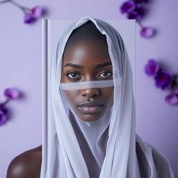 A plain book cover featuring a black young adult wearing a veil that covers her eyes, embodying the theme of sexual purity