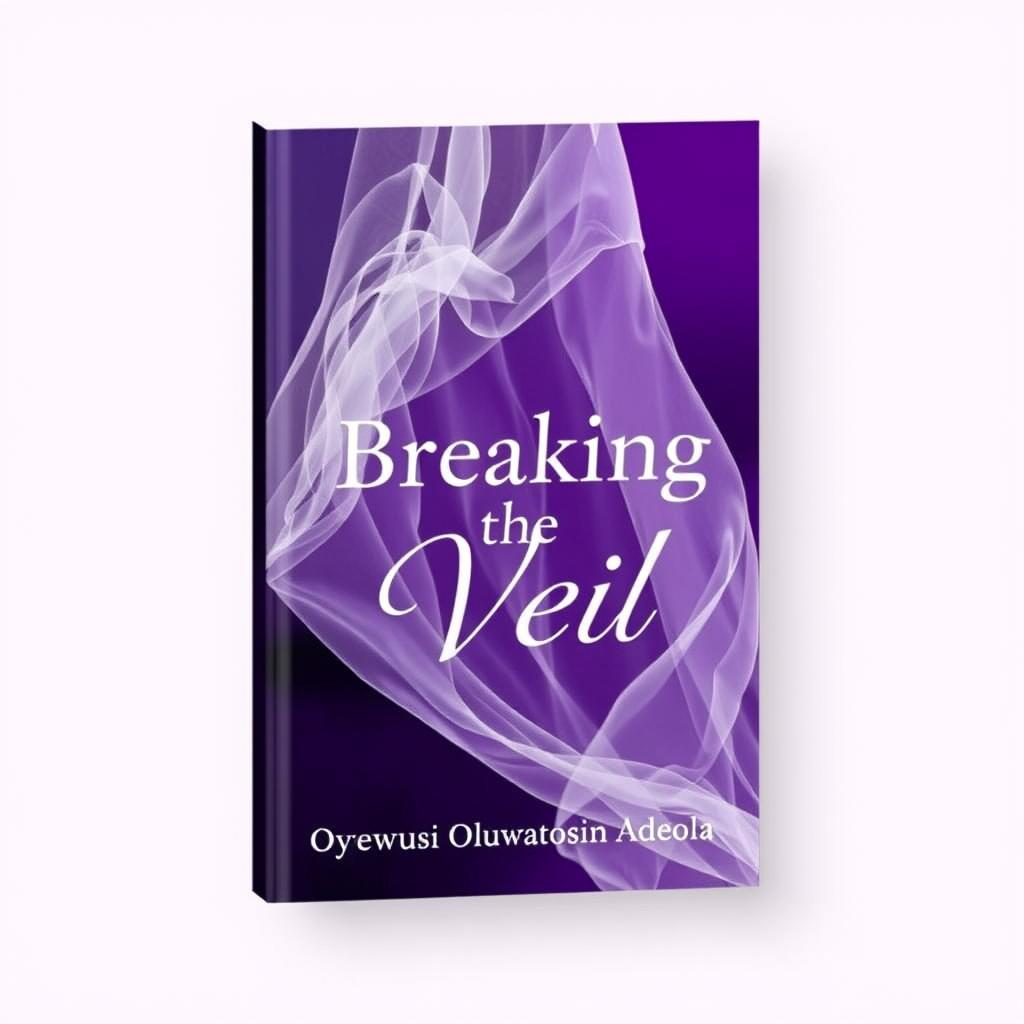 A contemporary book cover design with a bold contrast of white and deep shades of purple