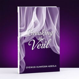 A contemporary book cover design with a bold contrast of white and deep shades of purple