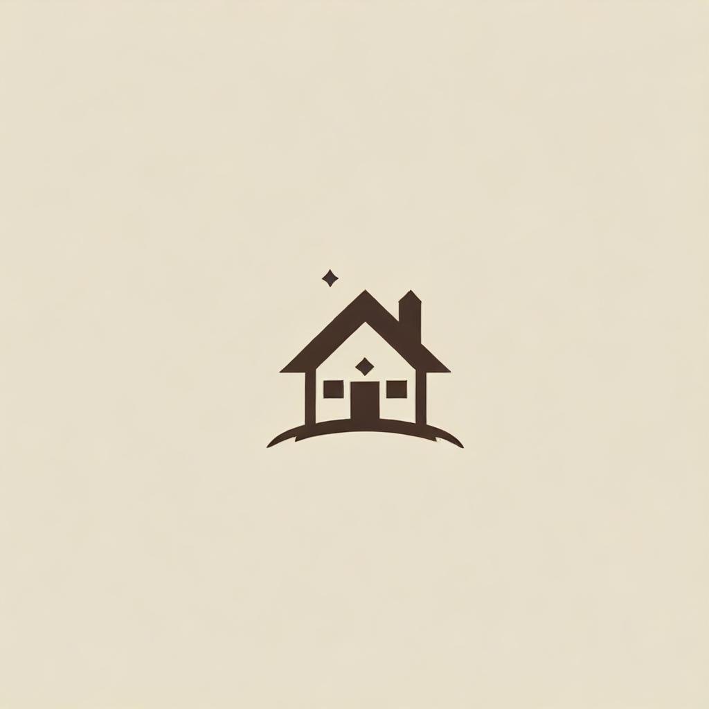 Logo for a startup crafting handmade miniature houses from recycled materials, integrating elements of nature, sustainability, and rustic craftsmanship.