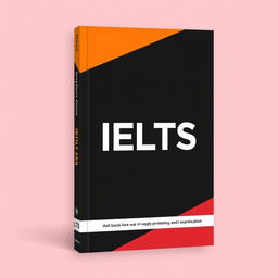 a minimalist cover design for a book featuring the prominently displayed title "IELTS" with designated space for book branding