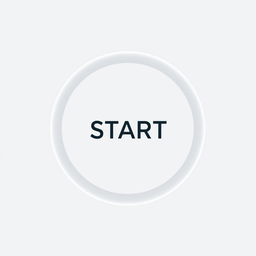 A minimalist design of a start button, featuring a clean and modern aesthetic