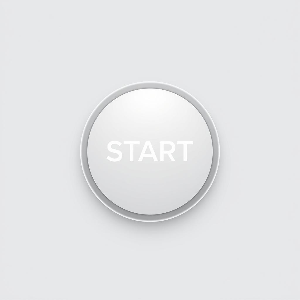 A minimalist design of a start button, featuring a clean and modern aesthetic