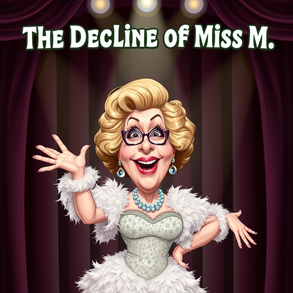 A caricature of Bette Midler with exaggerated features as a playful portrayal