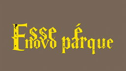 Text design with the words 'Esse é o' on the first line and 'novo parque' on the second line, styled in a font inspired by the iconic Harry Potter movie titles, featuring bold, sharp, angular lines