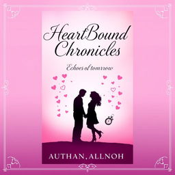 An elegant and mysterious cover design for a clean romance book titled 'HeartBound Chronicles: Echoes of Tomorrow'