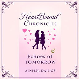 An elegant and mysterious cover design for a clean romance book titled 'HeartBound Chronicles: Echoes of Tomorrow'