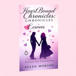 An elegant and mysterious cover design for a clean romance book titled 'HeartBound Chronicles: Echoes of Tomorrow'