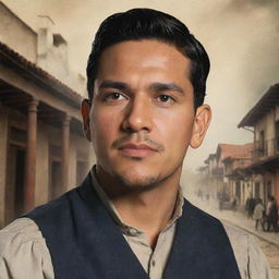 Book cover prominently featuring the character Gil Ramirez Dávalos in a historical setting, emphasizing his presence and the era he lived in.