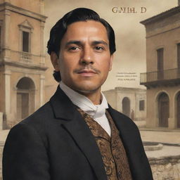 Book cover prominently featuring the character Gil Ramirez Dávalos in a historical setting, emphasizing his presence and the era he lived in.