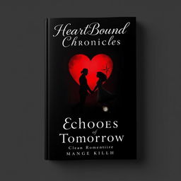 An elegant and mysterious cover design for a clean romance book titled 'HeartBound Chronicles: Echoes of Tomorrow'