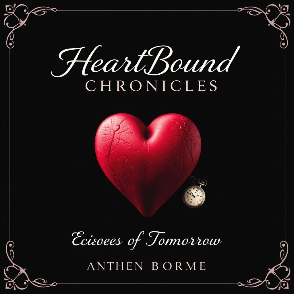 A simple yet elegant cover design for a clean romance book titled 'HeartBound Chronicles: Echoes of Tomorrow'