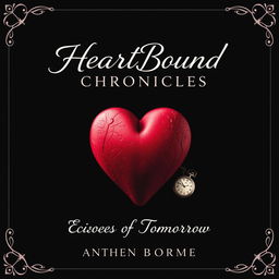 A simple yet elegant cover design for a clean romance book titled 'HeartBound Chronicles: Echoes of Tomorrow'