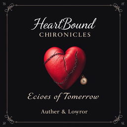 A simple yet elegant cover design for a clean romance book titled 'HeartBound Chronicles: Echoes of Tomorrow'