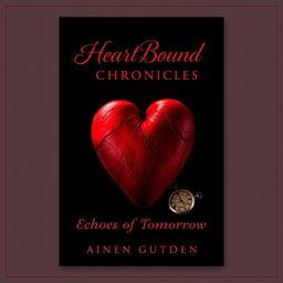 A simple yet elegant cover design for a clean romance book titled 'HeartBound Chronicles: Echoes of Tomorrow'