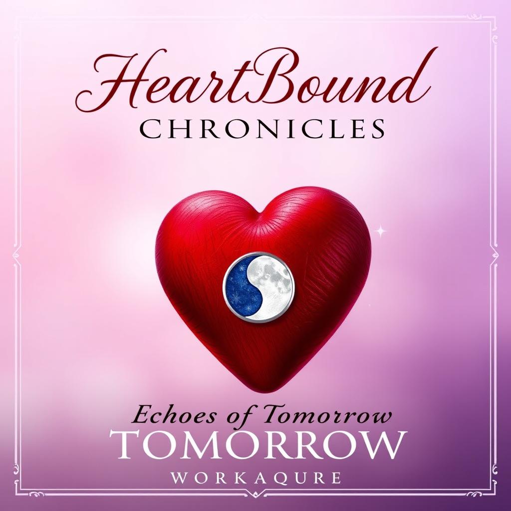 An elegant and mysterious cover design for a clean romance book titled 'HeartBound Chronicles: Echoes of Tomorrow'