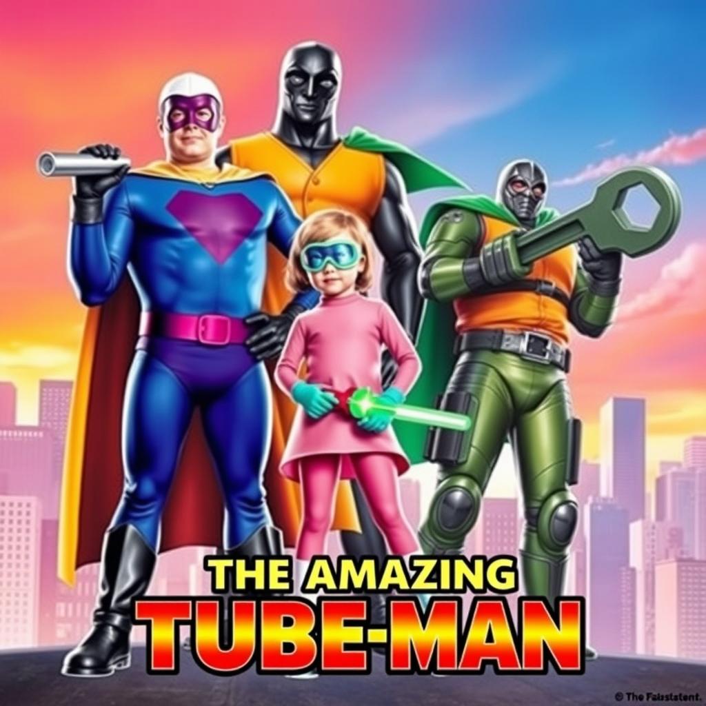 A nostalgic 90s-themed movie poster titled 'The Amazing TUBE-MAN