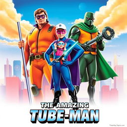 A nostalgic 90s-themed movie poster titled 'The Amazing TUBE-MAN