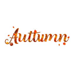 Create a high-definition image of the word 'Autumn' in a creative autumn style on a white background